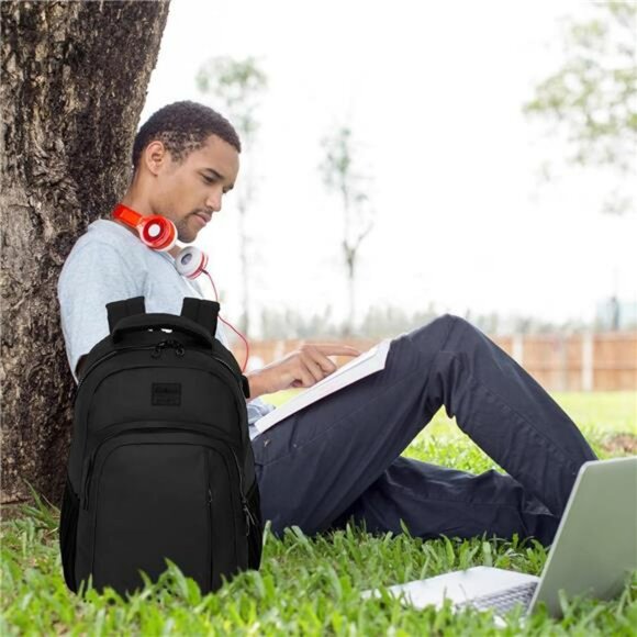 Laptop Backpack USB Port Waterproof Travel Work School Bag for Men Women - Picture 2 of 7